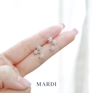 Mardi Jewelry ต่างหูเงินแท้ 925 Double Clara Earrings Silver