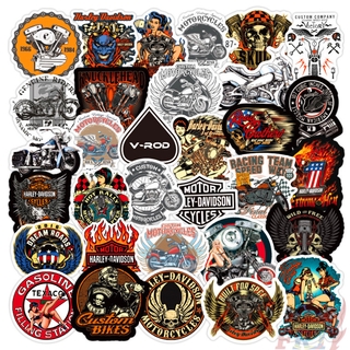 ❉ สติกเกอร์ DIY กันน้ำ คละแบบ ลาย Legendary Route 66 : Harley-Davidson Motor &amp; Sexy Beauty รุ่น 02 ❉ 50 ชิ้น/เซต