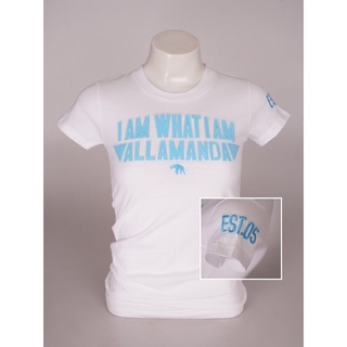 F01 เสื้อยืด Allamanda คอกลมงานปัก I AM WHAT I AM เสื้อยืดคอกลมผ้าฝ้าย