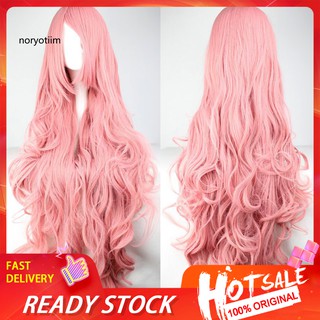 ✽WMF✽Pink Natural Long Curly Wig Women Fashion Fluffy Hairpiece for Cosplay Party