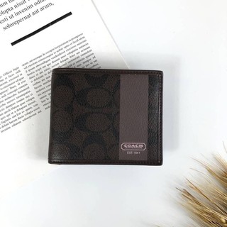 COACH Heritage Signature Stripe Passcase ID Wallet