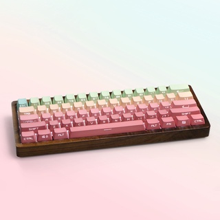 【JKDK】 PBT keycap  gradient rainbow theme OEM profile font through light