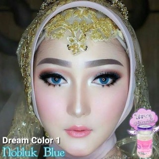 (1) Nobluk Blue / mini Nobluk Blue สีฟ้า ฟ้า Limited Edition ลิมิเต็ด Dreamcolor1 ฝาม่วง คอนแทคเลนส์ contact lens สายตา