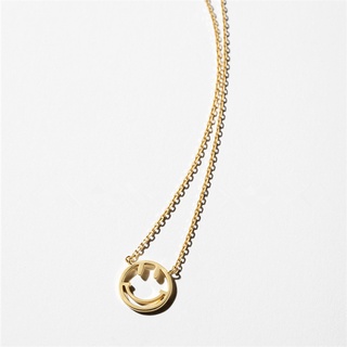 Escapism สร้อยคอจี้ smiley เงินแท้ 925 14k gold plated