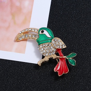 เข็มกลัด Toucan Pin เคลือบโลหะผสมสําหรับนกแก้ว