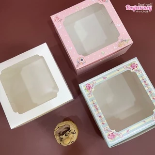 Boxjourney กล่องคัพเค้ก 4 ชิ้น (เฉพาะกล่อง) ขนาด 16.5 x 16.5 x 9 cm. (20 ใบ/แพค)