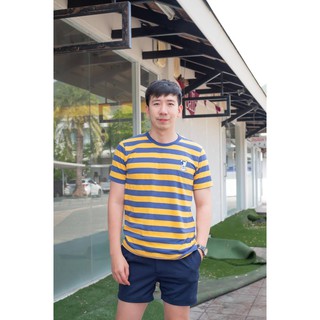 เสื้อยืดลายขวาง สีเหลืองน้ำเงิน03