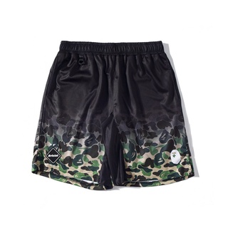 A Bathing Ape BAPE x FCRB Elastic Waist Shorts กางเกงขาสั้น เอวยางยืด สีไล่โทนสี มีระบายอากาศ