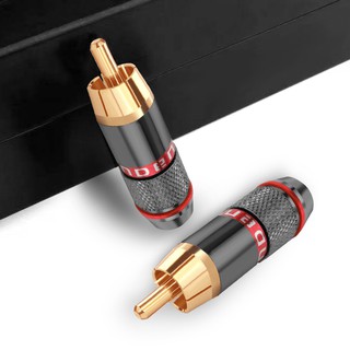 แจ็คแปลงสัญญาณเสียง แจ็คผ RCA Audio jack Video Locking Cable Connector Plug Titanize Connector