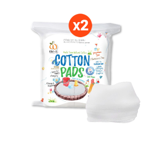 Wel-B Cotton Pads 130g (เวลบี สำลีแผ่นขนาด 3x4 นิ้ว, 90 แผ่น) (แพ็ค 2 ซอง) - สำลี สำหรับเด็ก ทารก สำลีแผ่นใหญ่ ฝ้าย100%