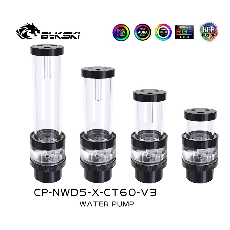 Bykski ปั๊มคอมโบ 18W D5 AIO และถังเก็บน้ํา 4800RPM 5 เมตร 1000L/H ยาว 60 100 150 200 มม.