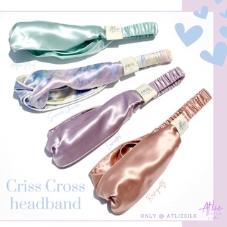 ผ้าคาดผมผ้าไหมมัลเบอร์รี่ Atlizsilk criss cross headband