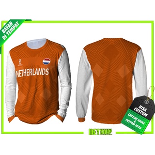 เสื้อกีฬาแขนยาว ลายทีมชาติฟุตบอลเวิลด์คัพ NETHERLANDS 2022 02