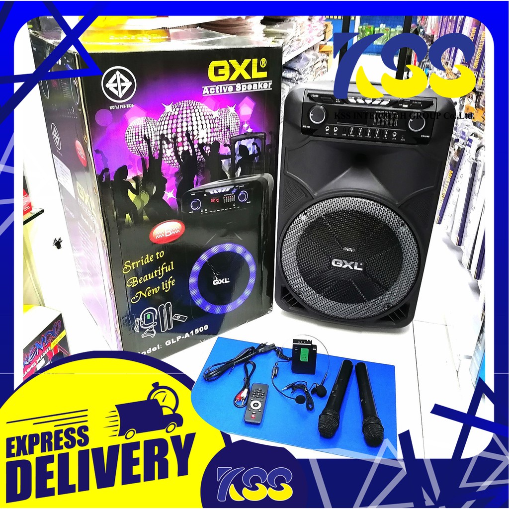 ลำโพงเคลื่อนที่ ลำโพงตู้ลาก GXL รุ่น GLP-A1500 Portable Amplifier With Speaker Sound (ลำโพง15") รับป