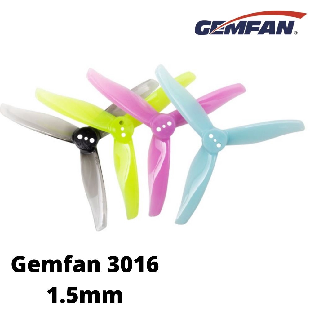 Gemfan 3016 ใบพัด 3 นิ้ว 1.5 มม. รู 3 ใบพัด (2 คู่/4 ชิ้น) Gem3016-1.5