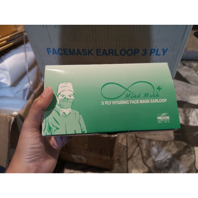 ผ้าปิดปาก หน้ากากNelson Mind mask ของแท้ แบบยกกล่อง 50 ชิ้น