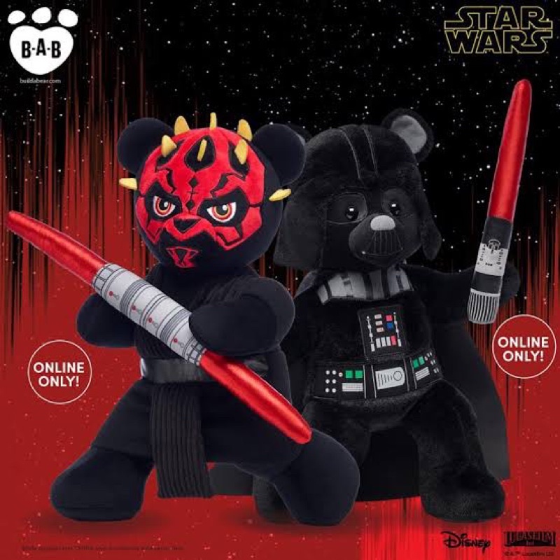 ตุ๊กตาหมี สตาร์วอ ดาธเวเดอร์ Star Wars Darth Vader 🌟บิ้วอะแบร์ Build A Bear Workshop🌟 มือสองสภาพดีมา
