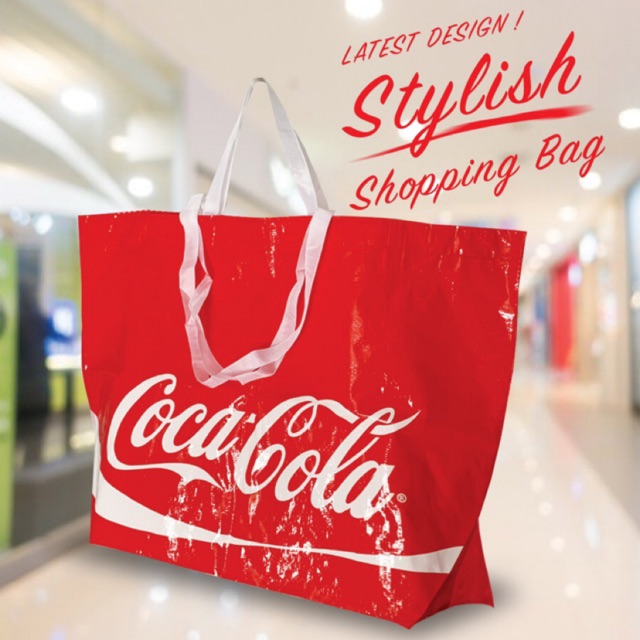 🥤กระเป๋าลายโค้ก coca Cola Stylish Unisex Canvas Tote Bag กระเป๋า สำหรับผู้ชายและผู้หญิง Coca Cola สไตล์