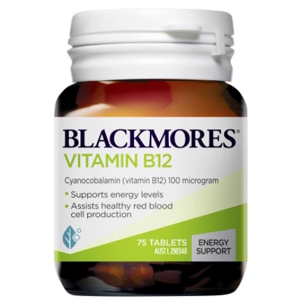 Blackmores Vitamin B12 (Cyanocobalamin) 100mcg 75 Tablets
