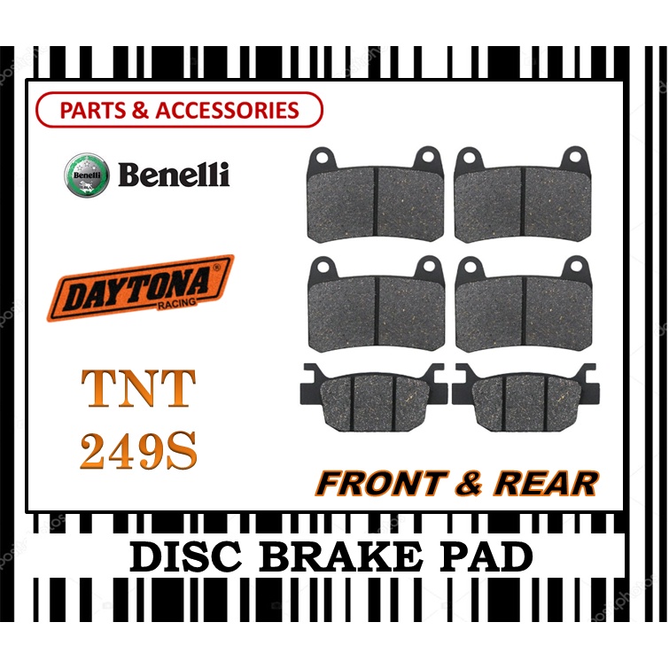BENELLI TNT 249S TNT 302S ชุดผ้าเบรค SUPERBIKE FR0NT & REAR DAYTONA TYPE