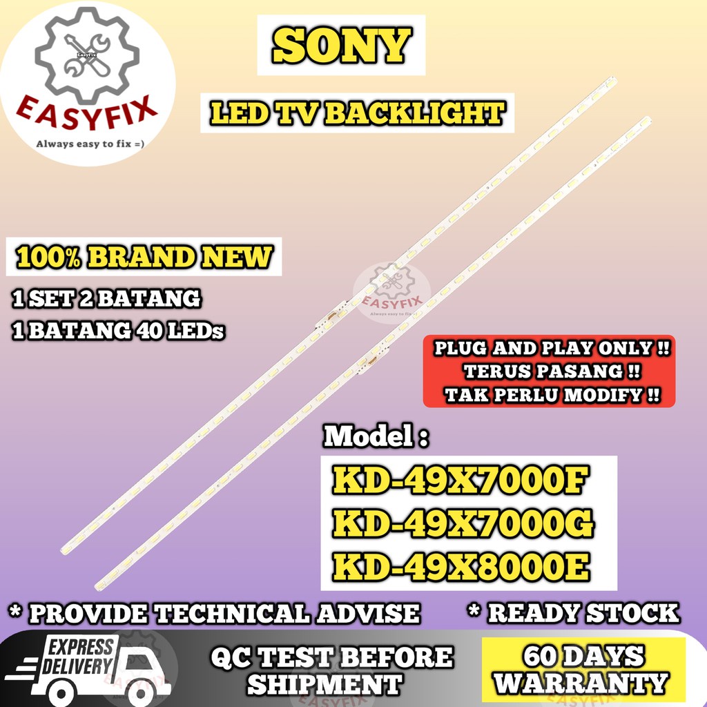 / KD-49X7000E KD-49X8000E KD-49X7000F SONY 49 INCH LED BACKLIGHT LAMPU TV KD49X7000E KD49X7000F KD49