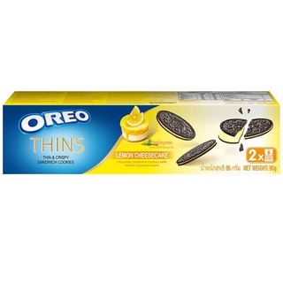 Oreo Thins Lemon Cheesecake 95g.  ซื้อ 1 ฟรี 1 โอรีโอธินส์เลมอนชีสเค้ก 95 กรัม ซื้อ 1 ฟรี 1