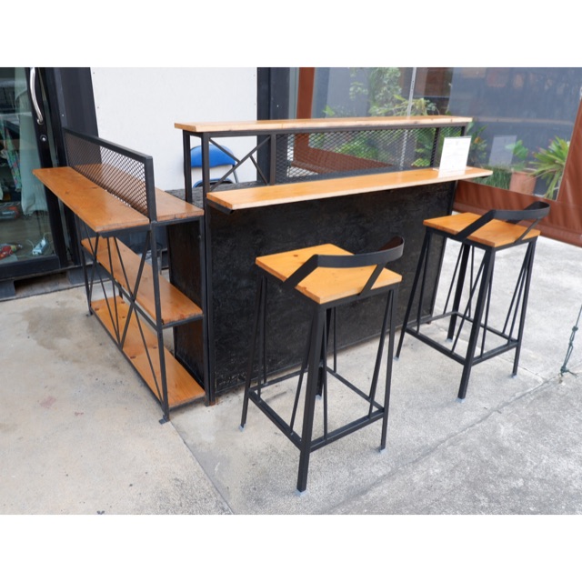 ขายโต๊ะบาร์ สไตล์ลอฟท์ ไม้สนนิวซีแลนด์ | Shopee Thailand