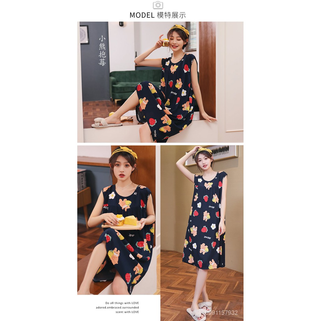 i6jj Yi Dai nightdressชุดนอนผ้าไหมผ้าฝ้ายฤดูร้อนของผู้หญิงสไตล์เจ้าหญิง ...