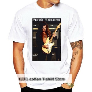 เสื้อยืดวินเทจพร้อมส่ง เสื้อยืดแขนสั้น ผ้าฝ้าย 100% พิมพ์ลาย Yngwie Malmsteen Heavy Guitarist หลากสี แฟชั่นฤดูร้อน สําหร