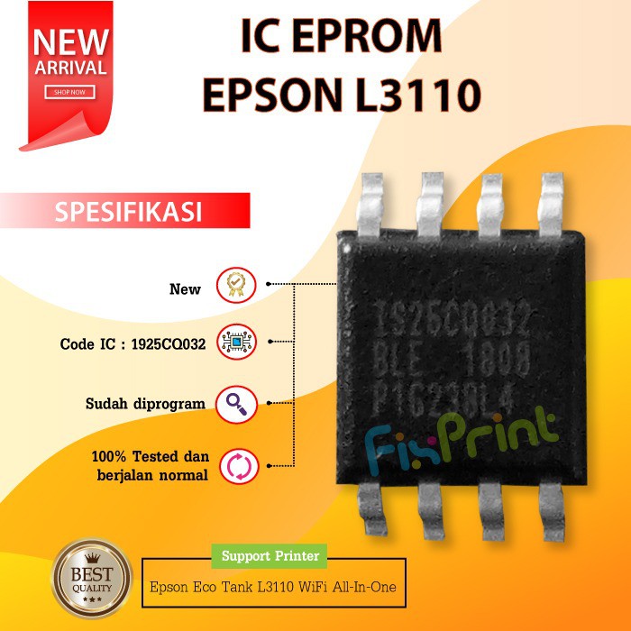 Epson L3110 1925CQ032 เครื่องพิมพ์ Eprom IC, Epson L3110 Eeprom IC, L3110 Counter IC, Epson L311 Res