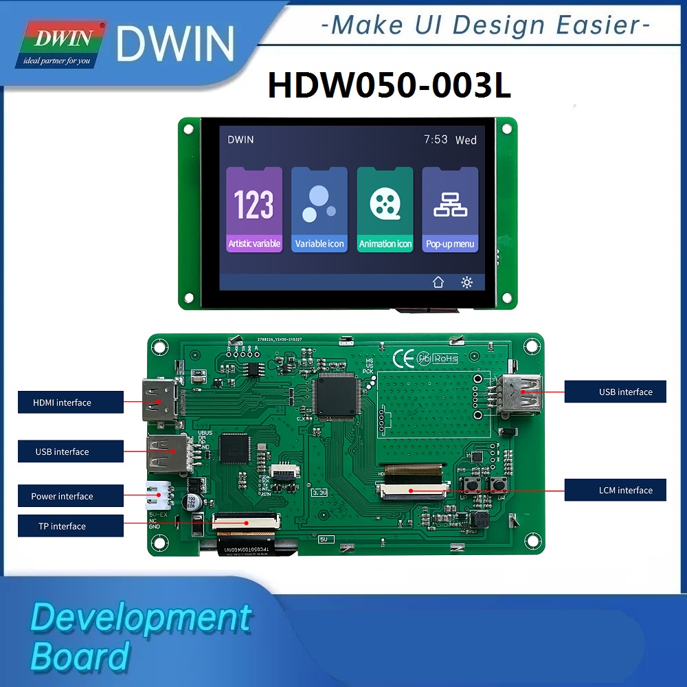 DWIN 4.3/5/7/10.1/12.1/15.6/21.5 Inch High Brightness LCD Module Display With Capacitive Touch Panel