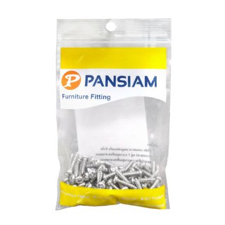 PANSIAM สกรูเกลียวเหล็กหัว P รุ่น TP-634 ขนาด 6 x 3/4 นิ้ว (แพ็ค 100 ตัว) สีนิกเกิล