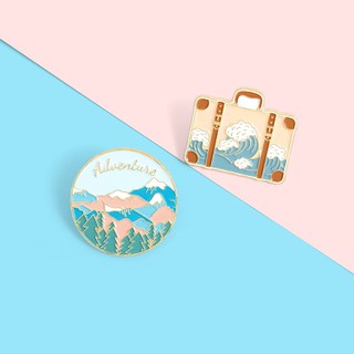 🐰พร้อมส่ง🐰 เข็มกลัดติดเสื้อ/กระเป๋า ลายกระเป๋าเดินทาง Japanese Pastel