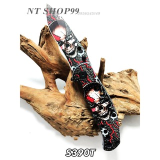 NT SHOP มีดเดินป่า มีดพก มีดใบมีดสีดำคมเท่ มีดสะสม knife K198