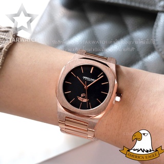 GRAND EAGLE นาฬิกาข้อมือผู้ชาย สายสแตนเลส รุ่น AE8023G – PINKGOLD/BLACK