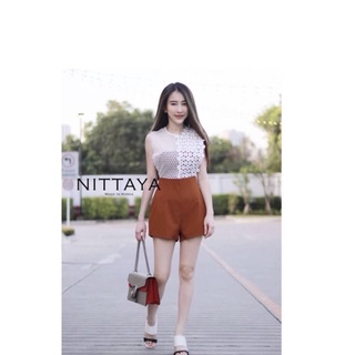 จั้มสูท ป้าย nittaya sz.m ผ้าฉลุลูกไม้ทั้งตัว