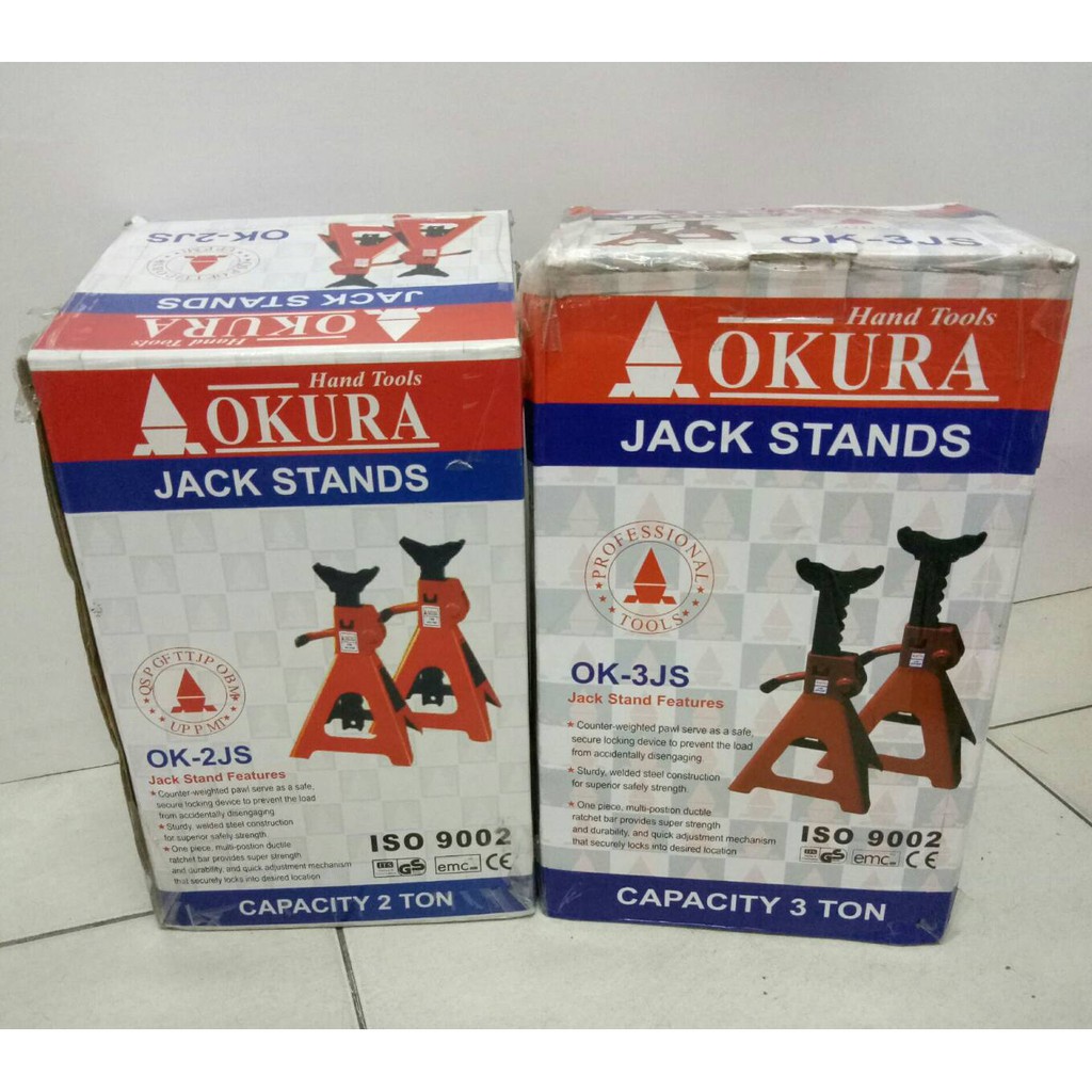 OKURA ขาตั้งรถยนต์ OK-2JS 2 ตัน (คู่) / OK-3JS 3 ตัน (คู่) JACK STANDS OKURA