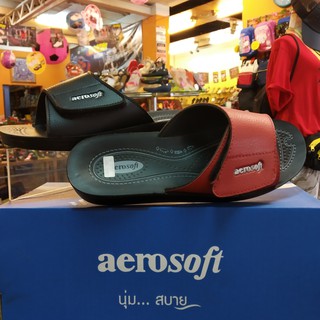 Aerosoft รองเท้าแตะ แอโร่ซอฟ มีสีดำและสีแดง