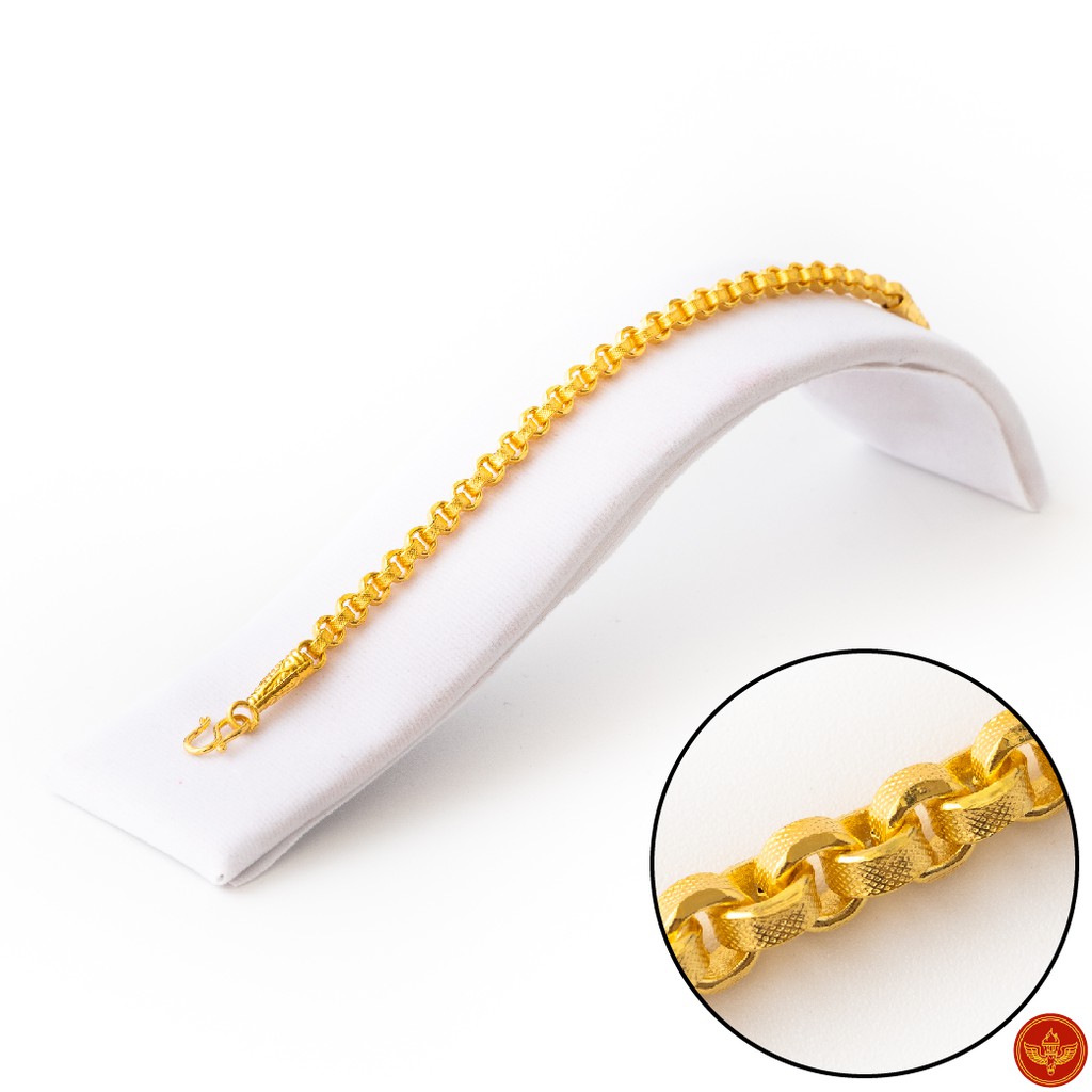 LSW สร้อยมือทองคำแท้ 2 สลึง (7.58 กรัม) ลายทาโร่ BD-3