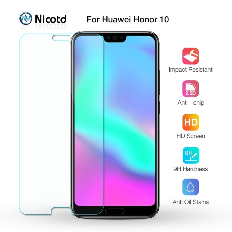 Huawei Honor 10 กระจกนิรภัย 9H 2.5D HD Clear Screen Protector Case Friendly
