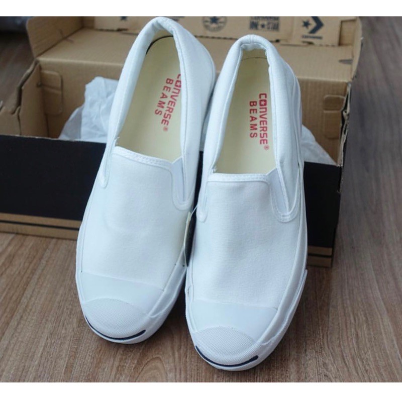 Converse Jack Slip On x Beams สีขาว/ดำ/กรม (พร้อมกล่อง)✅ชำระเงินปลายทางได้