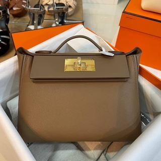 กระเป๋าแบรนด์เนม กระเป๋าสะพาย HERMES 24/24  CRAIE/ GRIS ASPALTE  IN GHW   Size | 21*16*4CM |