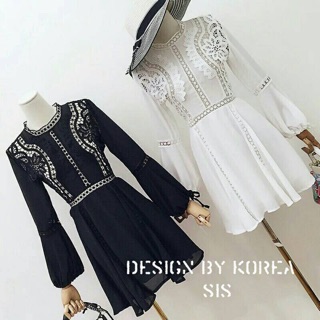 Korea Lace Portrait Dress