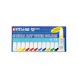 SAKURA - ซากุระ ชุดสีน้ำ Mat Water Colors 12สี ขนาด 5ml. #EMW-12gs