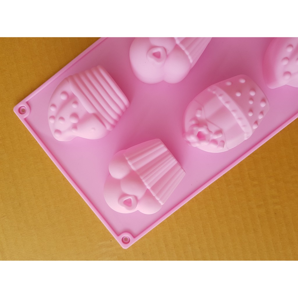 พิมพ์ซิลิโคน คัพเค้ก Cup Cake Silicone Mold พิมพ์ขนม พิมพ์วุ้น พิมพ์เค้ก ชอคโกแลต ช่องขนาด 6x7x3.2cm