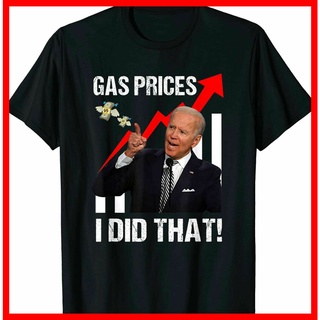 เสื้อยืด พิมพ์ลายปั๊มแก๊ส I Did That Funny Anti Biden Meme ทรงสลิมฟิต สําหรับผู้ชายสามารถปรับแต่งได้
