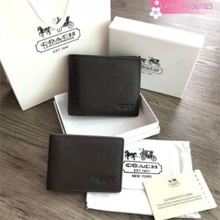 COACH Compact ID Wallet in Sport Calf Leather ของแท้ ราคาถูก