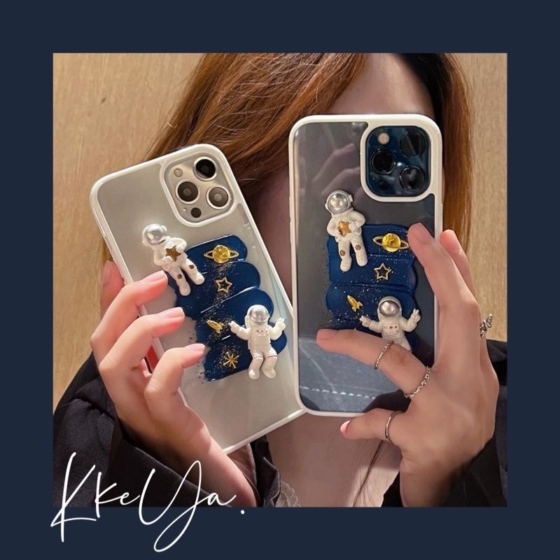 ♤นักบินอวกาศสามมิติสำหรับ iPhone13 Apple 11 โปร่งใส xr Huawei nova7/8pro/p30/p40