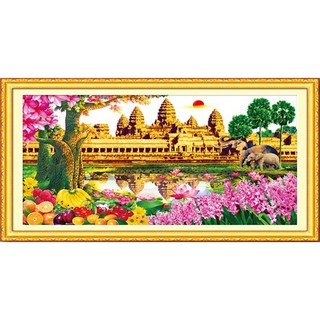 ชุดปักครอสติชพิมพ์ลาย นครวัด (Angkor Cross stitch kit)