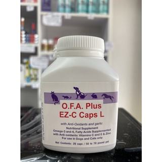 OFA Plus EZ-C L อาหารเสริมบำรุงขน และผิวหนัง สุนัขน้ำหนัก 18 kg ขึ้นไป (20แคปซูล)